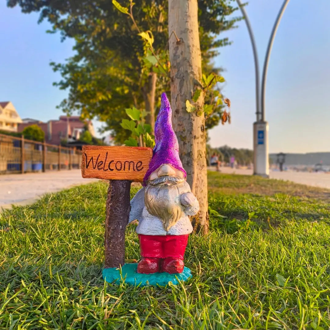 Welcome cüce heykeli polyester 34 x 48 cm