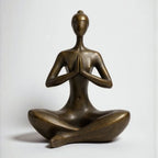 Bronz Yoga Yapan Kadın Heykeli - Meditasyon Figürü