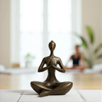 Bronz Yoga Yapan Kadın Heykeli - Meditasyon Figürü